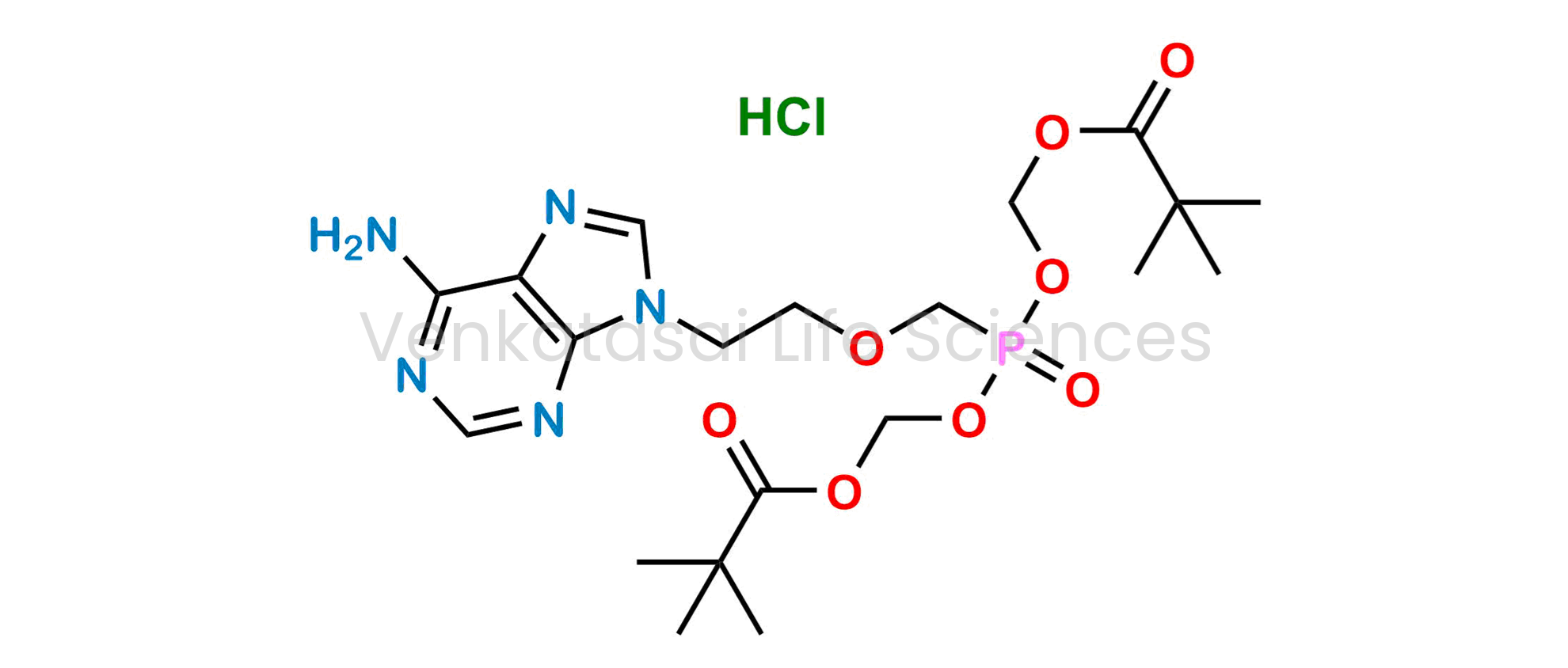 ((((2-(6-Amino-9H-purin-9-yl)ethoxy)methyl)phosphoryl)bis(oxy))bis(methylene) bis(2,2-dimethylpropanoate) Hydrochloride