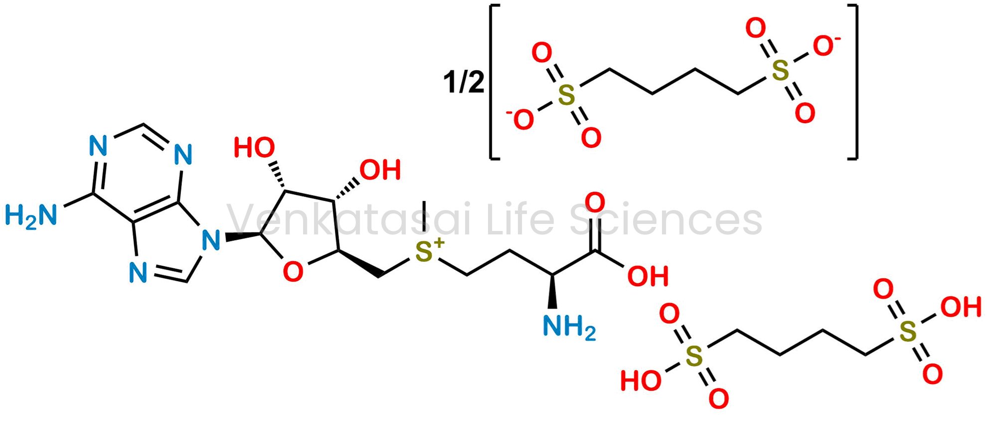 (3S)-5'-[(3-Amino-3-carboxypropyl)methylsulfonio]-5'-deoxyadenosine 1,4-Butanedisulfonate 1,4-Butanedisulfonate (2:1:2)