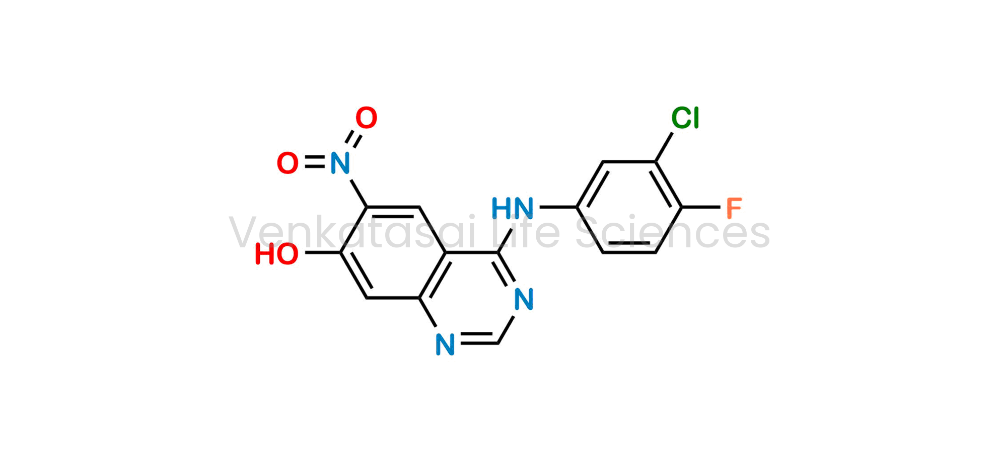 4-((4-chloro-3-fluorophenyl)amino)-6-nitroquinazolin-7-ol
