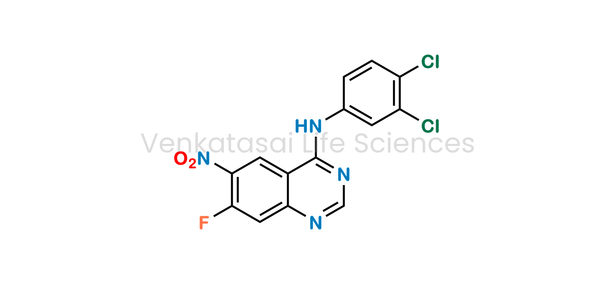 N-(3,4-dichlorophenyl)-7-fluoro-6-nitroquinazolin-4-amine