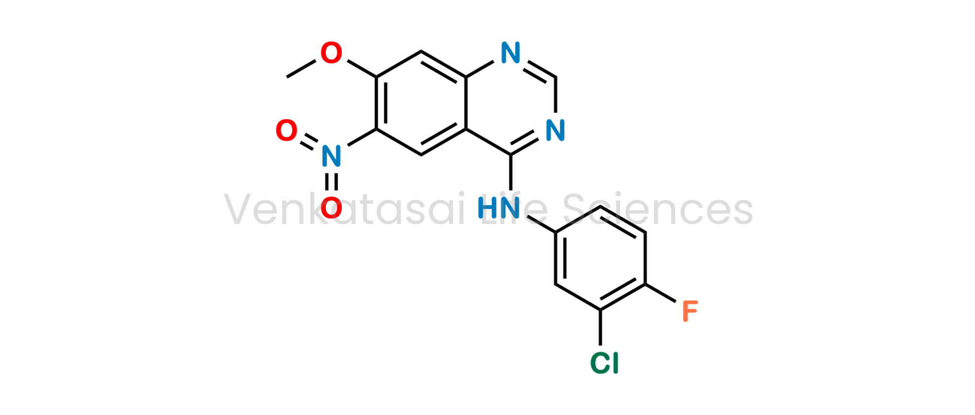 N-(3-Chloro-4-fluorophenyl)-7-methoxy-6-nitro-4-quinazolinamine