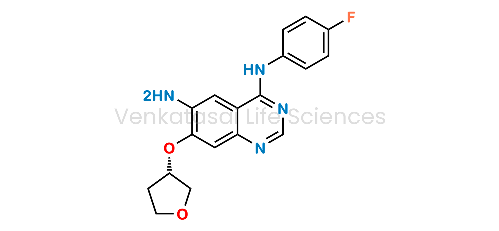N-(4-chloro-3-fluorophenyl)-7-fluoro-8-nitroquinazolin-4-amine ;  (S)-N4-(4-Fluorophenyl)-7-((tetrahydrofuran-3-yl)oxy)quinazoline-4,6-diamine