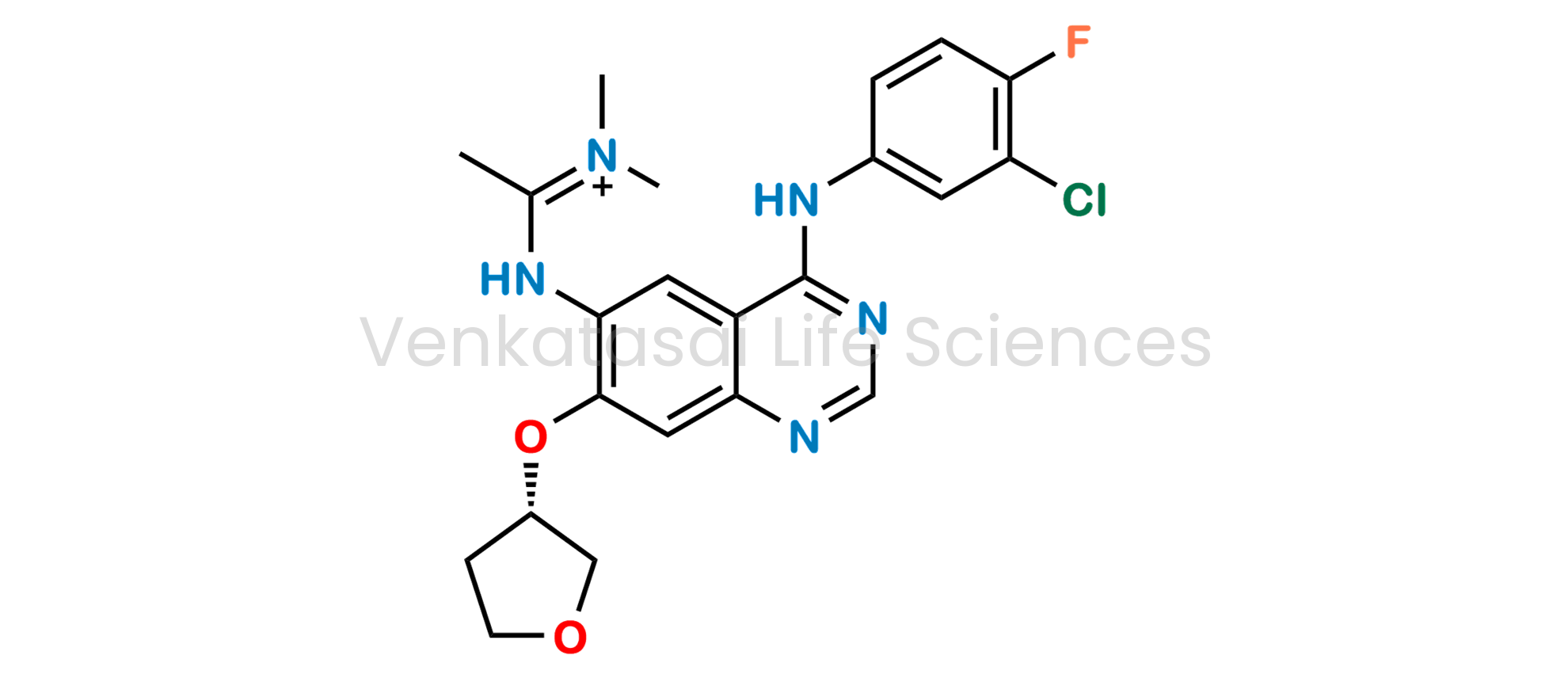 (S)-N-(1-((4-((3-chloro-4-fluorophenyl)amino)-7-((tetrahydrofuran-3-yl)oxy)quinazolin-6-yl)amino)ethylidene)-N-methylmethanaminium