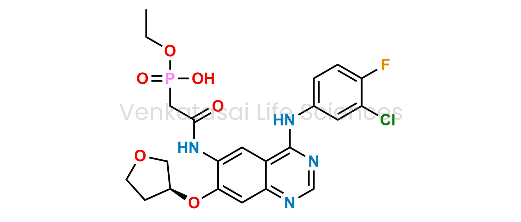 Ethyl hydrogen (2-((4-((3-chloro-4-fluorophenyl)amino)-7-(((S)-tetrahydrofuran-3-yl)oxy)quinazolin-6-yl)amino)-2-oxoethyl)phosphonate