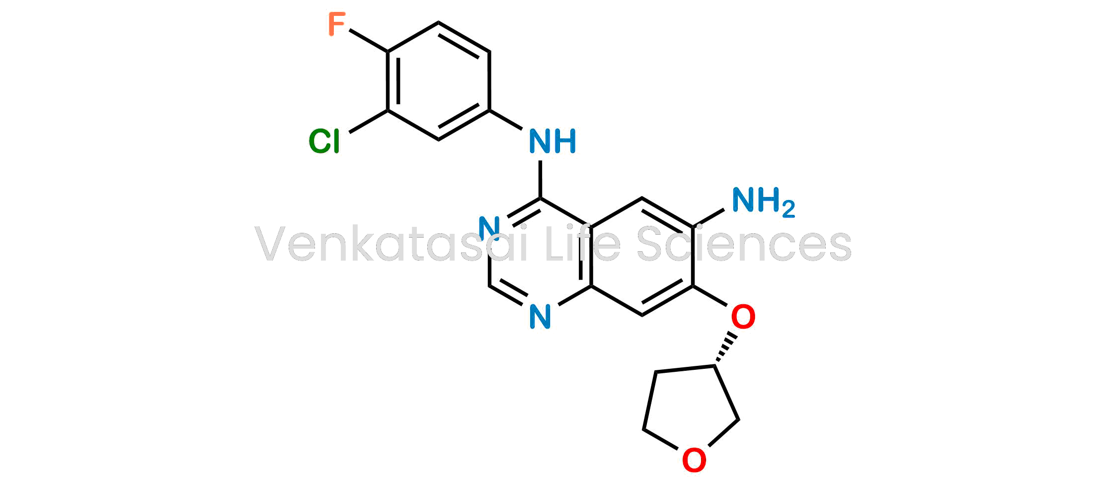 N4-(3-Chloro-4-fluorophenyl)-7-[(3S)- tetrahydrofuran-3-yloxy]quinazoline-4,6- diamine