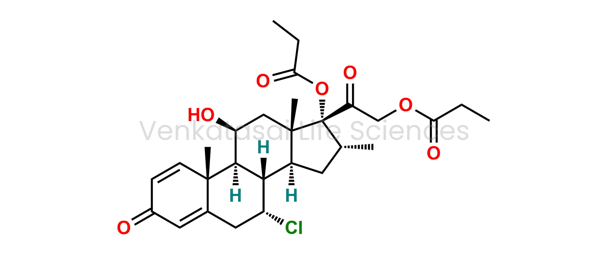 Pregna-1,4-diene-3,20-dione, 7-chloro-11-hydroxy-16-methyl-17,21-bis(1-oxopropoxy)-, (7?,11?,16?) (as per USP)