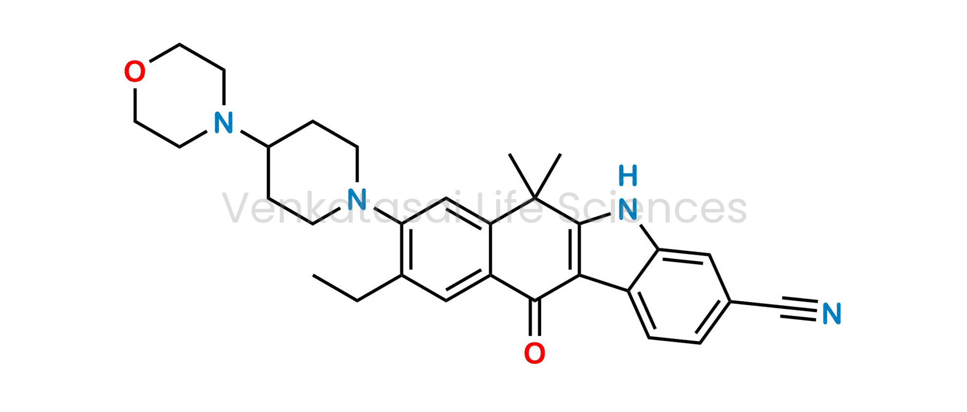 9-ethyl-6,6-dimethyl-8-(4-morpholinopiperidin-1-yl)-11-oxo-6,11-dihydro-5H-benzo[b]carbazole-3-carbonitrile