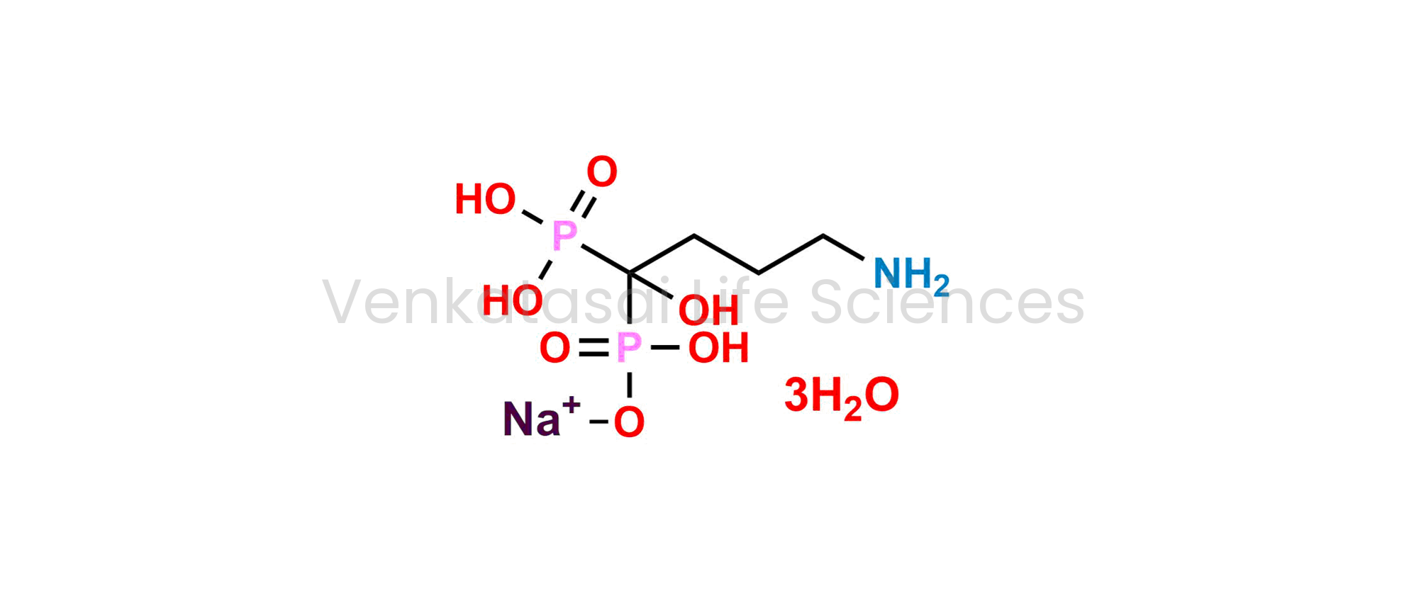Monosodium trihydrogen (4-amino-1-hydroxybutylidene)bisphosphonate trihydrate (as per EP); Sodium trihydrogen (4-amino-1-hydroxybutylidene)diphosphonate, trihydrate (as per USP)