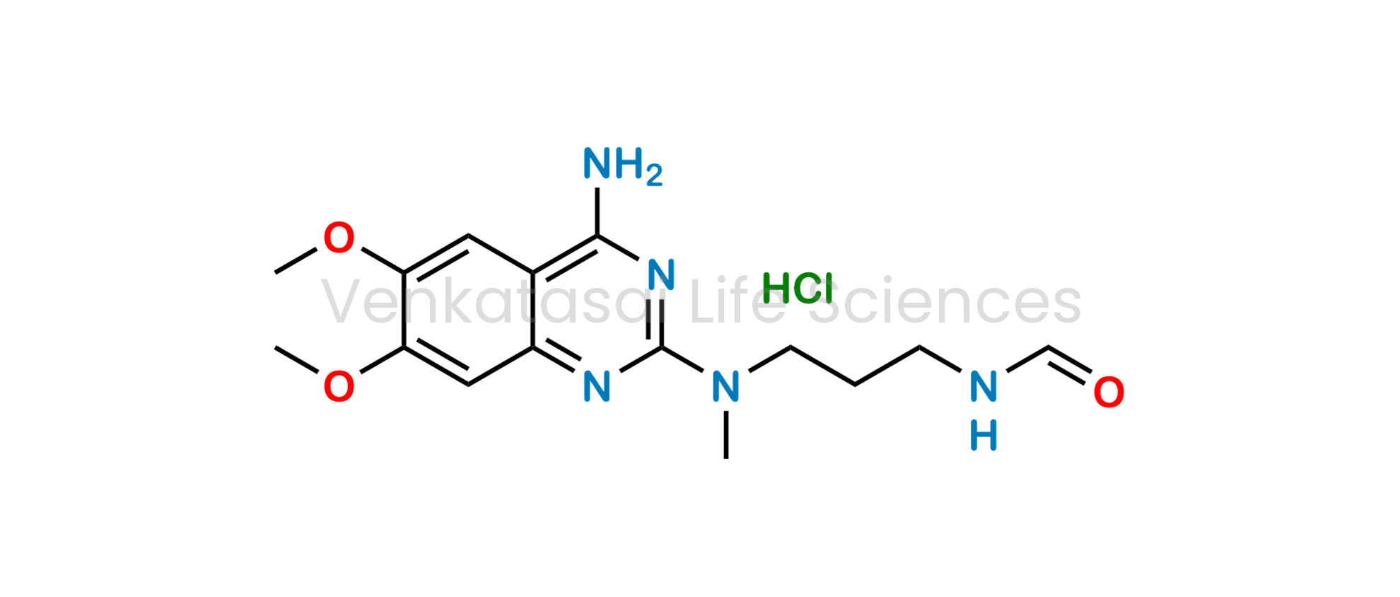 N-[3-[(4-Amino-6,7-dimethoxyquinazolin-2-yl)(methyl)amino]propyl]formamide hydrochloride ;