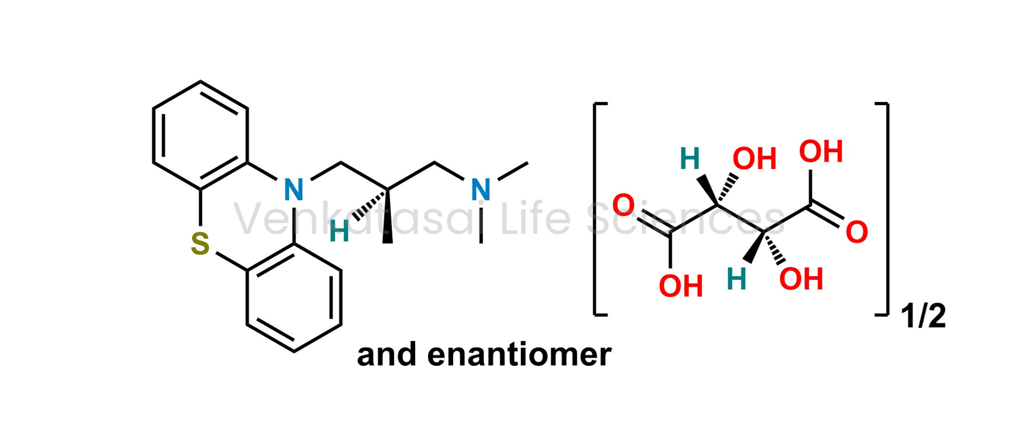 (2RS)-N,N,2-Trimethyl-3-(10H-phenothiazin-10-yl)propan-1-amine hemi[(2R,3R)-2,3-dihydroxybutanedioate] (as per EP)