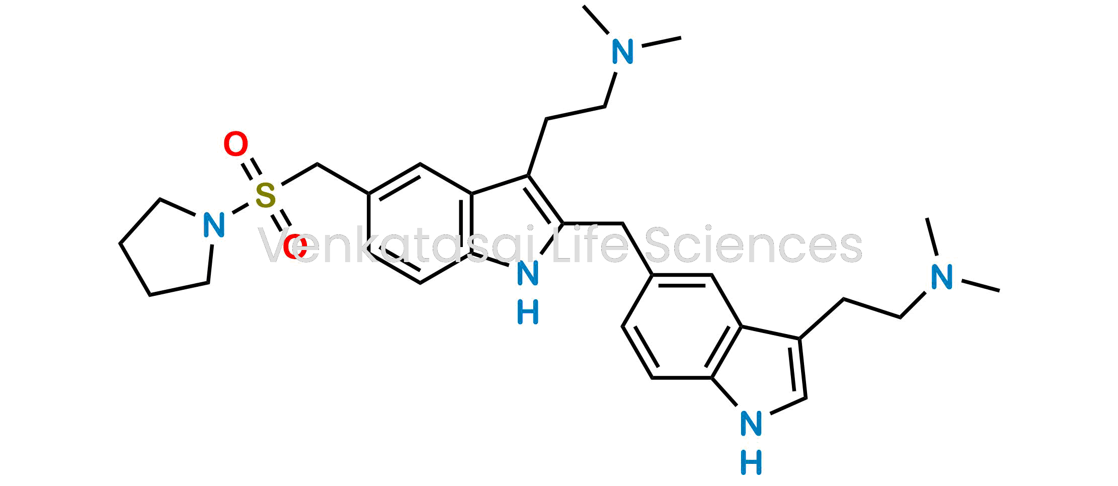 2-[2-[[3-[2-(dimethylamino)ethyl]-1H-indol-5-yl]methyl]-5-[(pyrrolidine-1-sulfonyl)methyl]-1H-indol-3-yl]-N,N-dimethylethan-1-amine (As per EP)