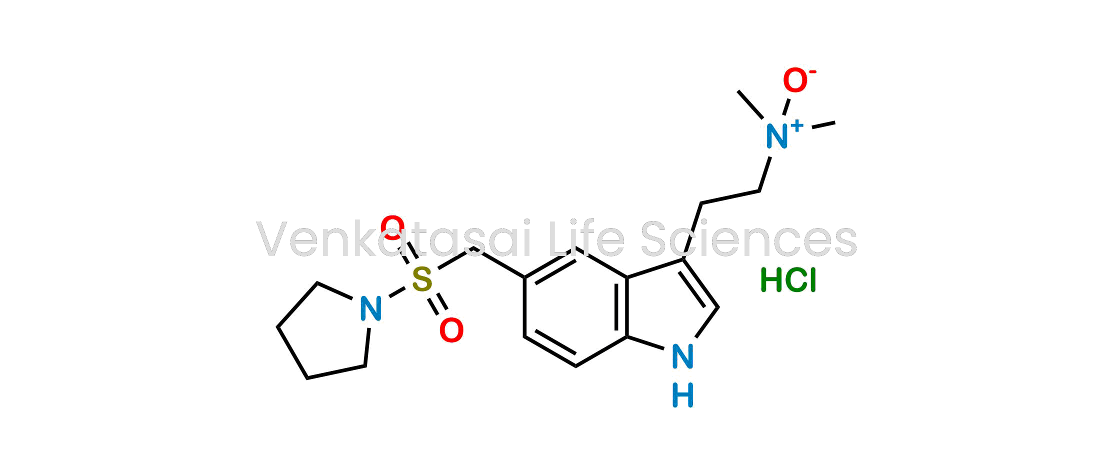 N,N-dimethyl-2-(5-((pyrrolidin-1-ylsulfonyl)methyl)-1H-indol-3-yl)ethan-1-amine oxide hydrochloride (As per EP)