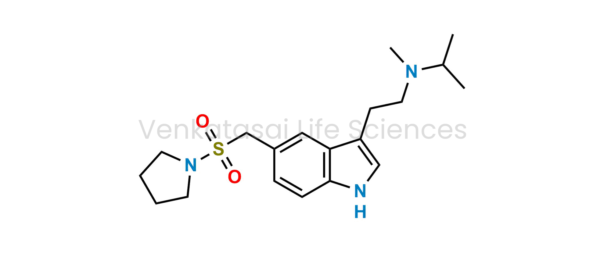 N-methyl-N-[2-[5-[(pyrrolidine-1-sulfonyl)methyl]-1H-indol-3-yl]ethyl]propan-2-amine. (As per EP)