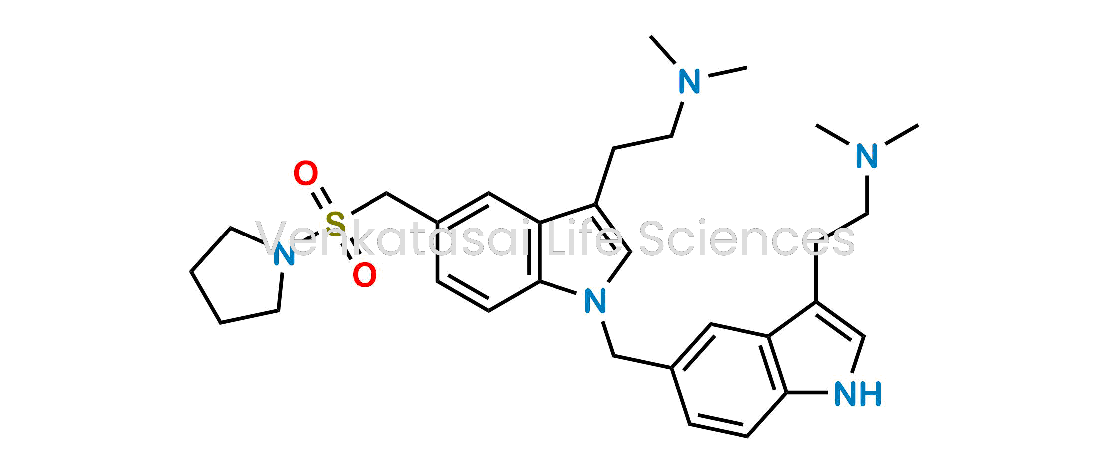 2-(1-((3-(2-(dimethylamino)ethyl)-1H-indol-5-yl)methyl)-5-((pyrrolidin-1-ylsulfonyl)methyl)-1H-indol-3-yl)-N,N-dimethylethan-1-amine