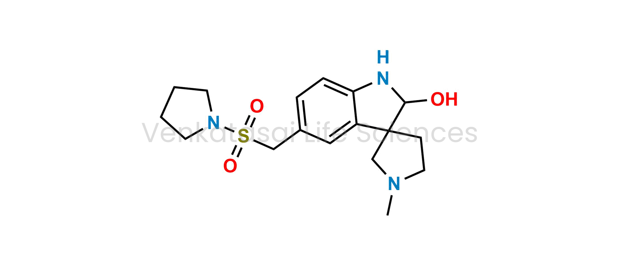 1'-methyl-5-((pyrrolidin-1-ylsulfonyl)methyl)spiro[indoline-3,3'-pyrrolidin]-2-ol