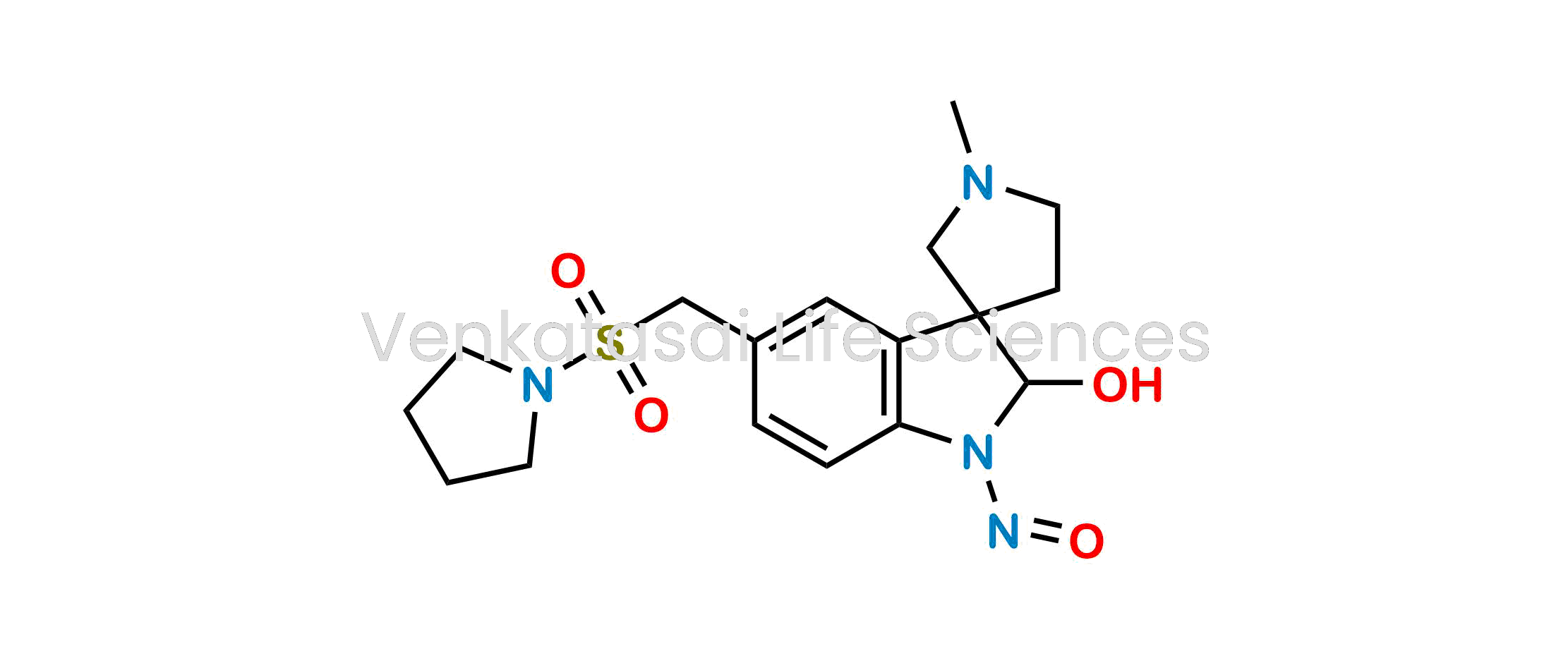 1'-Methyl-1-nitroso-5-((pyrrolidin-1-ylsulfonyl)methyl)spiro[indoline-3,3'-pyrrolidin]-2-ol