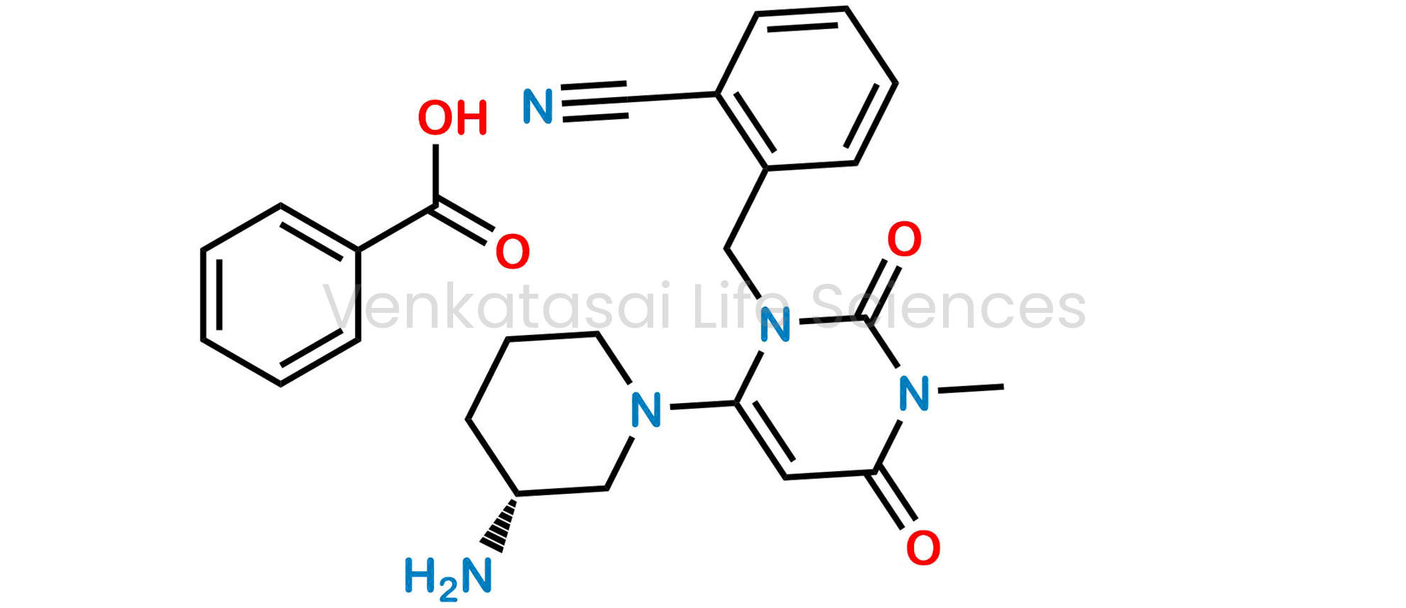 (R)-2-((6-(3-Aminopiperidin-1-yl)-3-methyl-2,4-dioxo-3,4-dihydropyrimidin-1(2H)-yl)methyl)benzonitrile Benzoate ; Nesina ; SYR 322