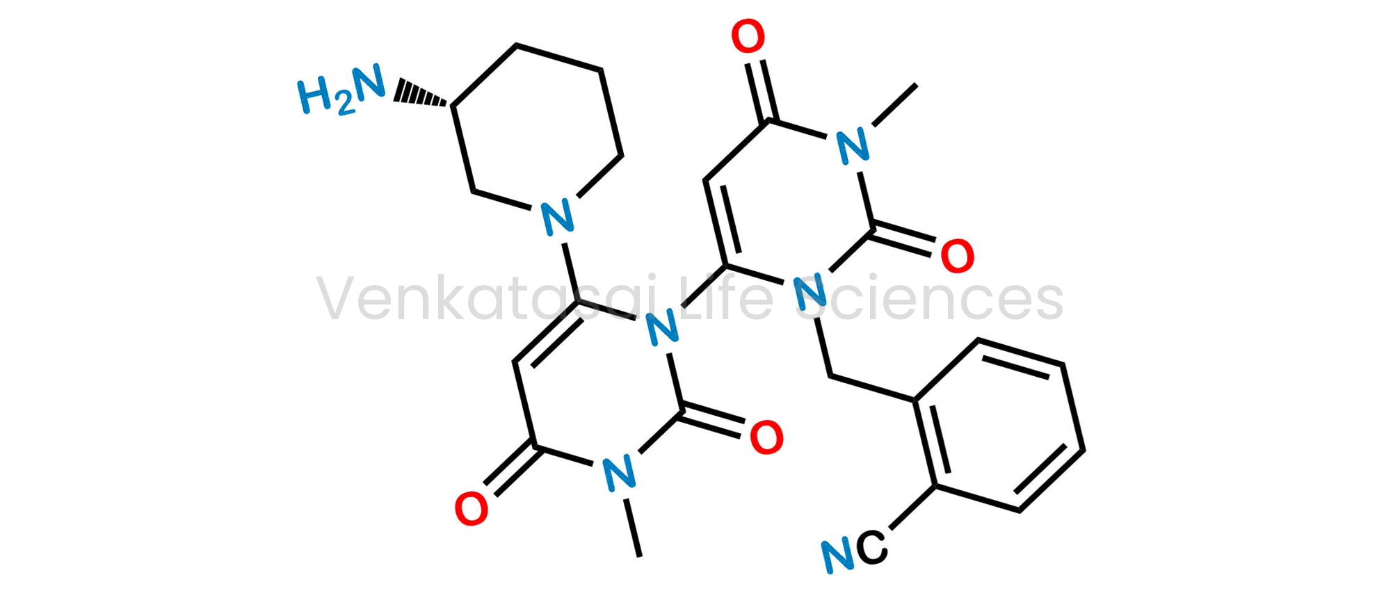 (R)-2-((6-(3-Aminopiperidin-1-yl)-1',3-dimethyl-2,2',4,6'-tetraoxo-1',3,4,6'-tetrahydro-2H-[1,4'-bipyrimidin]-3'(2'H)-yl)methyl)benzonitrile