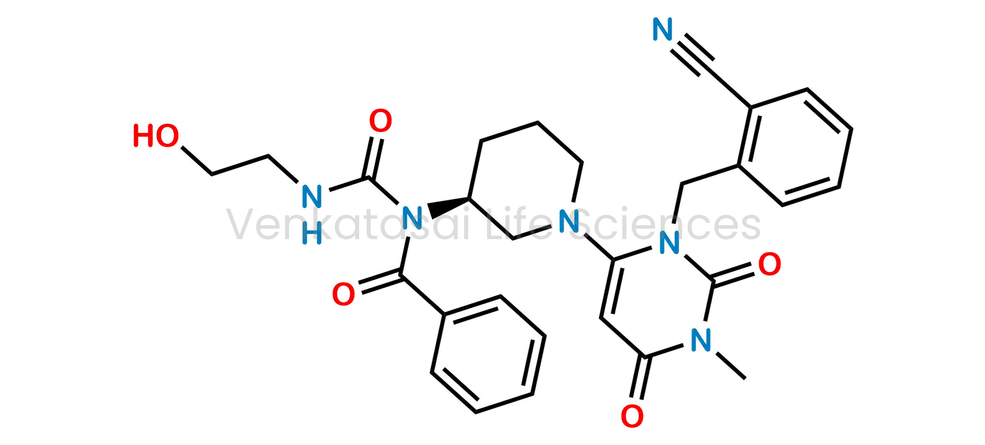 (S)-N-(1-(3-(2-Cyanobenzyl)-1-methyl-2,6-dioxo-1,2,3,6-tetrahydropyrimidin-4-yl)piperidin-3-yl)-N-((2-hydroxyethyl)carbamoyl)benzamide
