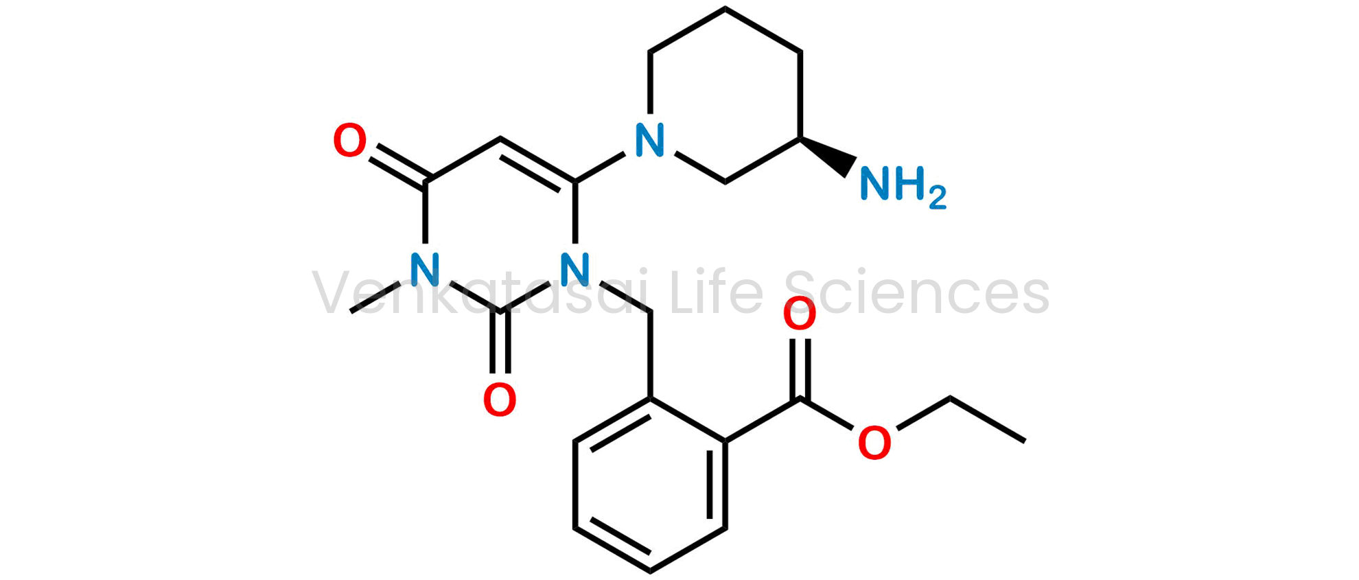 Ethyl (R)-2-((6-(3-aminopiperidin-1-yl)-3-methyl-2,4-dioxo-3,4-dihydropyrimidin-1(2H)-yl)methyl)benzoate