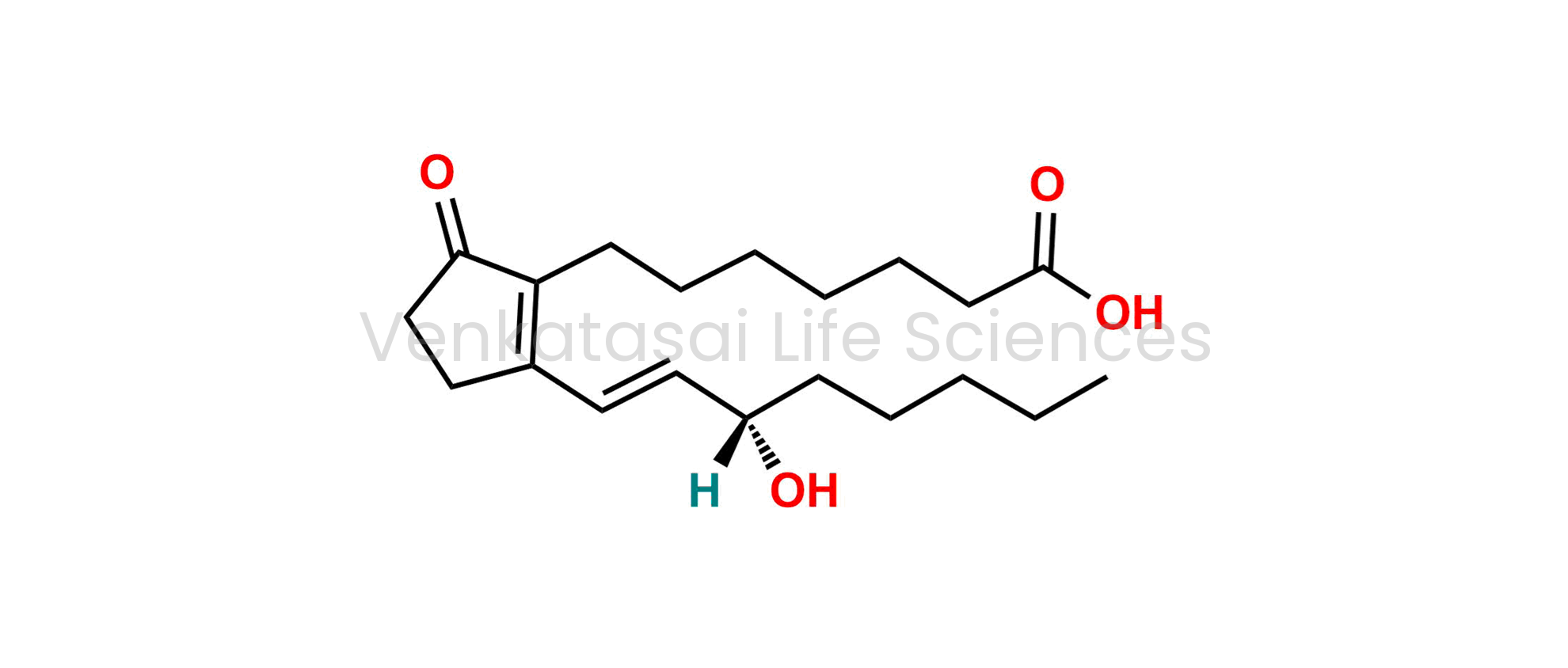 7-[2-[(1E,3S)-3-hydroxyoct-1-enyl]-5-oxocyclopent-1-enyl]heptanoic acid (as per EP)