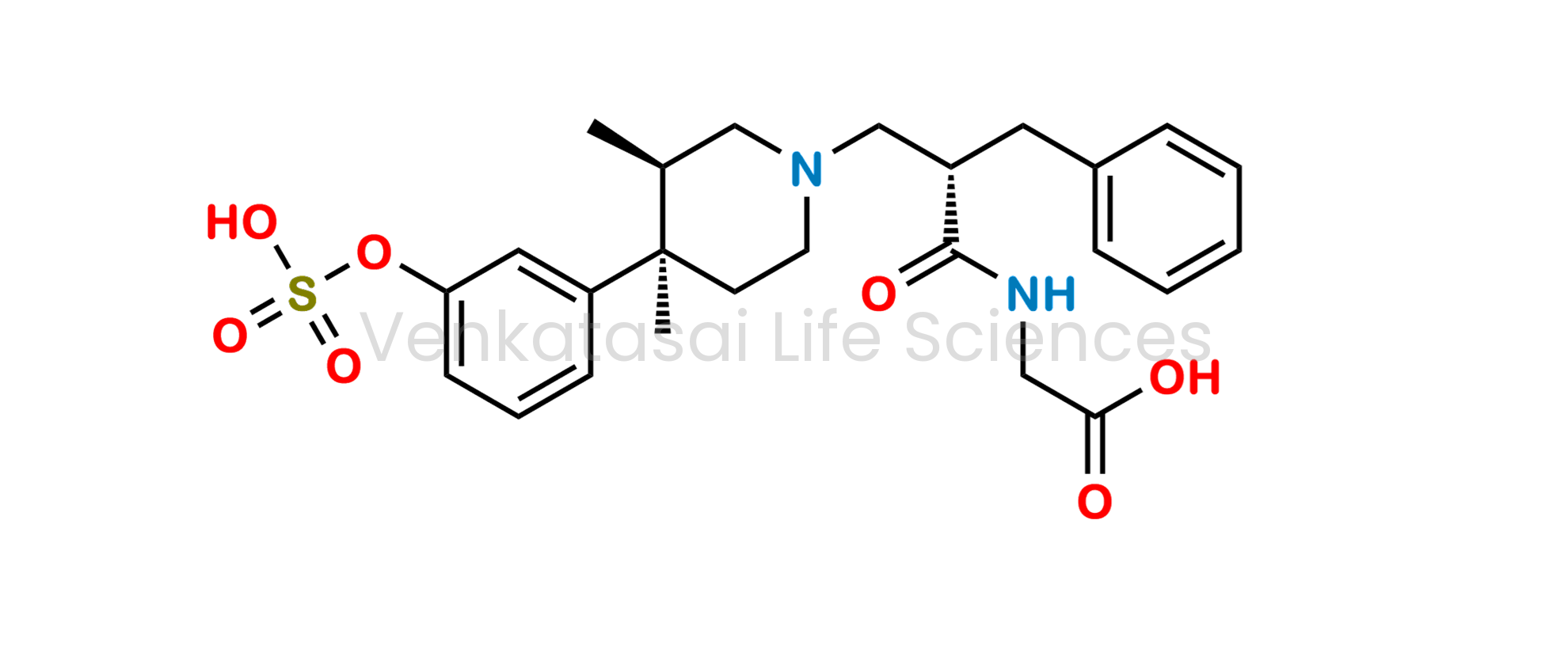 ((S)-2-benzyl-3-((3R,4R)-3,4-dimethyl-4-(3-(sulfooxy)phenyl)piperidin-1-yl)propanoyl)glycine