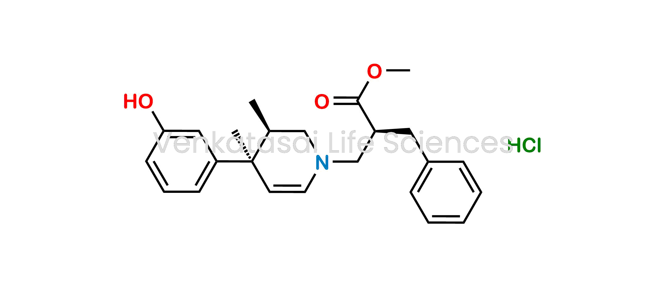 methyl (S)-2-benzyl-3-((3R,4S)-4-(3-hydroxyphenyl)-3,4-dimethyl-3,4-dihydropyridin-1(2H)-yl)propanoate hydrochloride