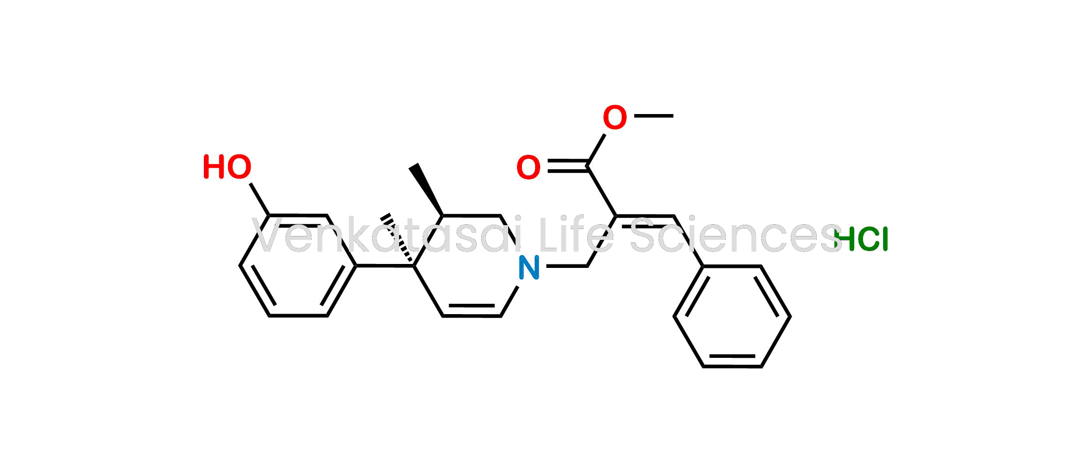 methyl (E)-2-(((3R,4S)-4-(3-hydroxyphenyl)-3,4-dimethyl-3,4-dihydropyridin-1(2H)-yl)methyl)-3-phenylacrylate hydrochloride