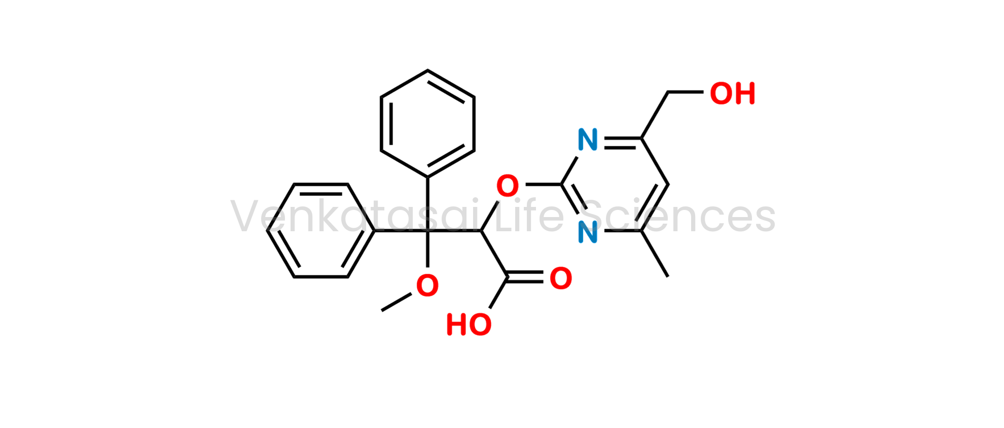 2-[(6-Methyl-4-hydroxymethyl-pyrimidin-2-yl)oxy]-3-methoxy-3,3-diphenyl propanoic acid