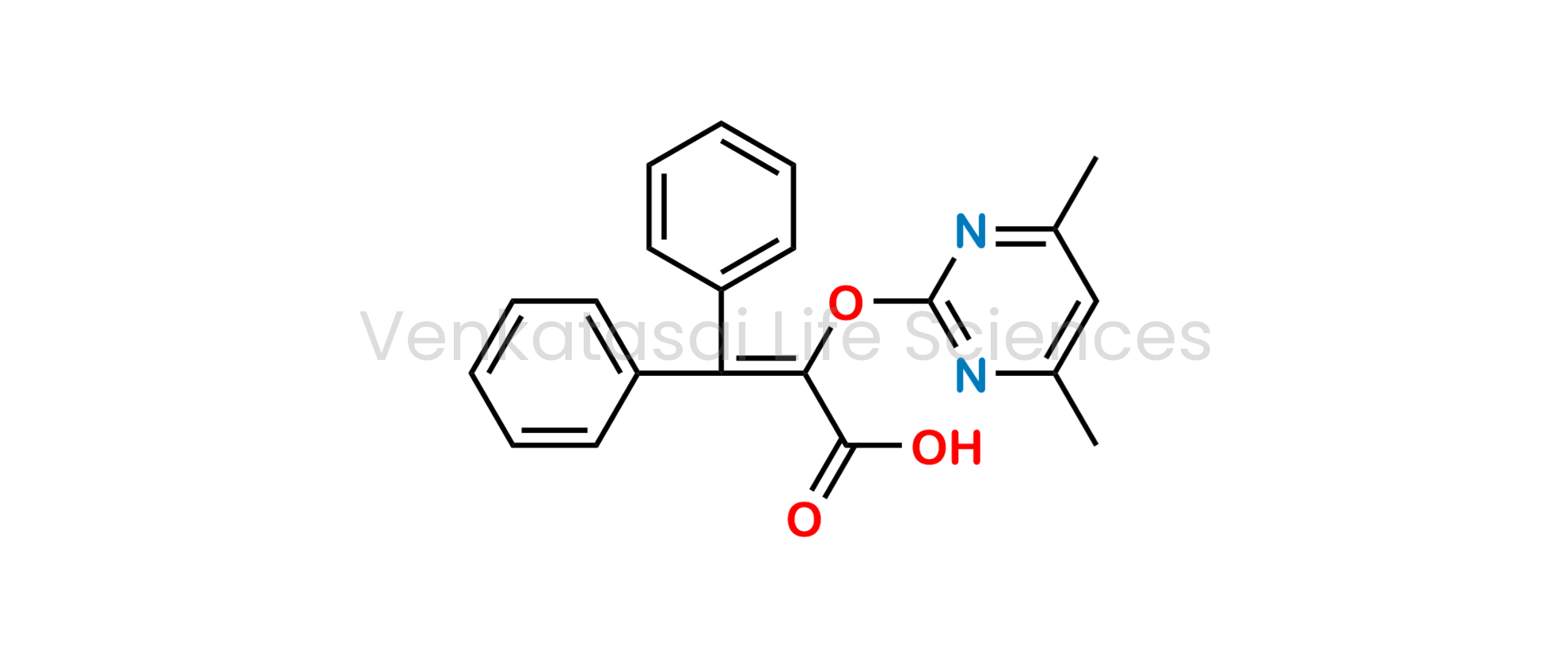 2-((4,6-dimethylpyrimidin-2-yl)oxy)-3,3-diphenylacrylic acid