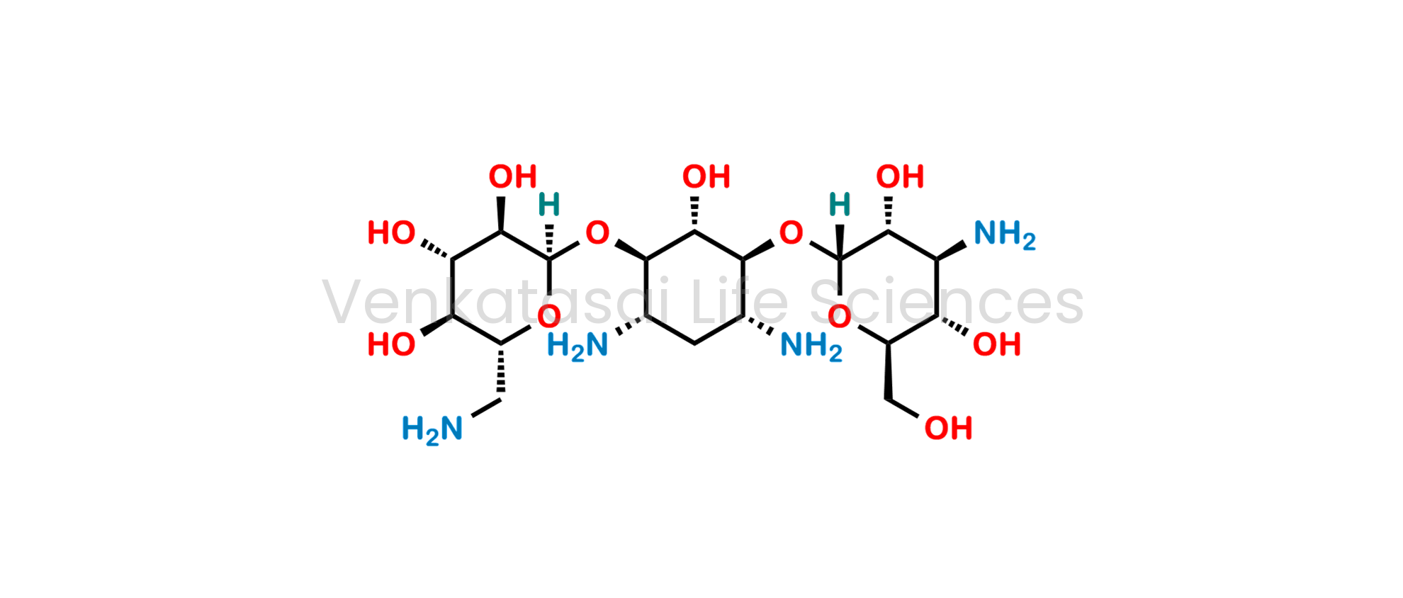 6-O-(3-amino-3-deoxy-?-D-glucopyranosyl)-4-O-(6-amino-6-deoxy-?-D-glucopyranosyl)-2-deoxy-D-streptamine(kanamycin)