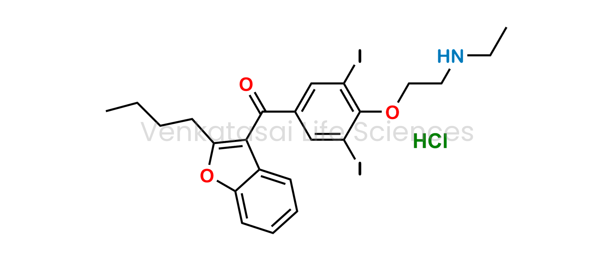 2-Butyl-3-benzofuranyl-4-[2-(ethylamino)ethoxy]-3,5-diiodophenyl Ketone Hydrochloride;