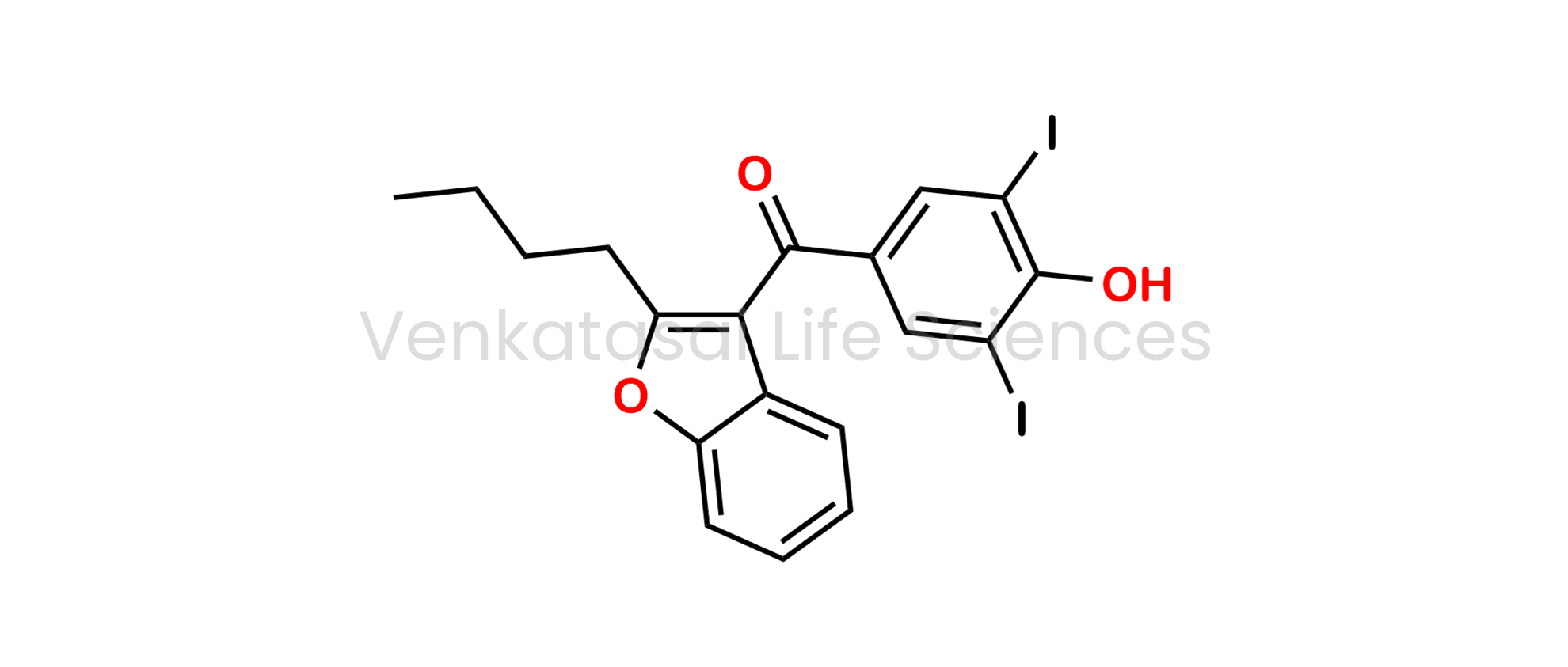 2-Butyl-3-(3,5-diiodo-4-hydroxybenzoyl)benzofuran; (2-Butyl-benzofuran-3-yl)-(4-hydroxy-3,5-diiodo-phenyl)-methanone;