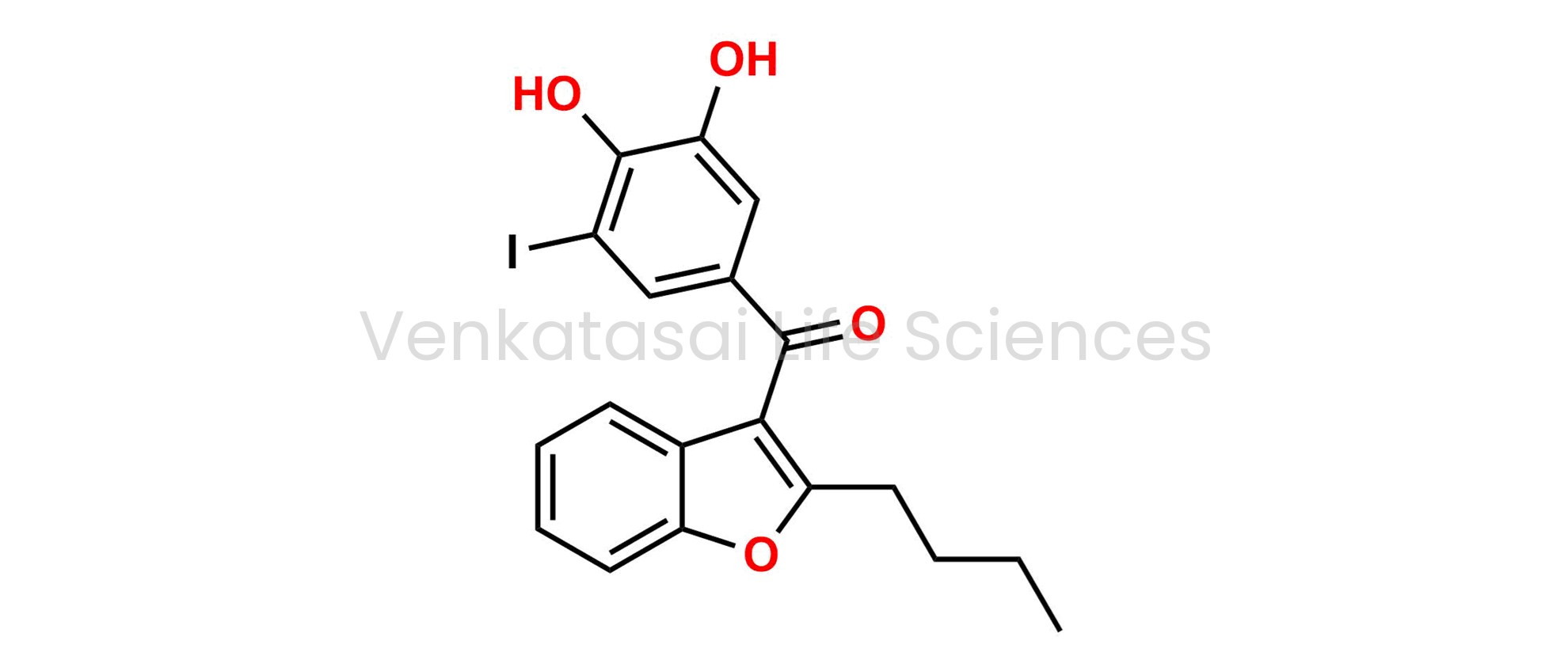 2-Butyl-3-benzofurayl-3,4-dihydroxy-5-iodophenylketone
