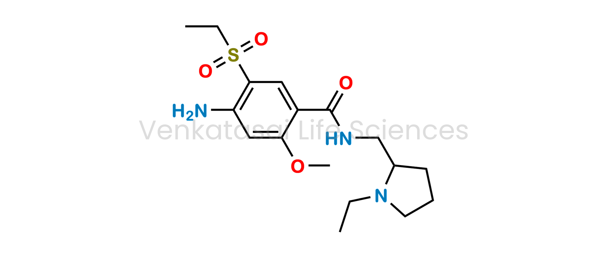 4-Amino-N-[(1-ethyl-2-pyrrolidinyl)methyl]-5-(ethylsulfonyl)-2-methoxybenzamide; Aminosultopride;?
