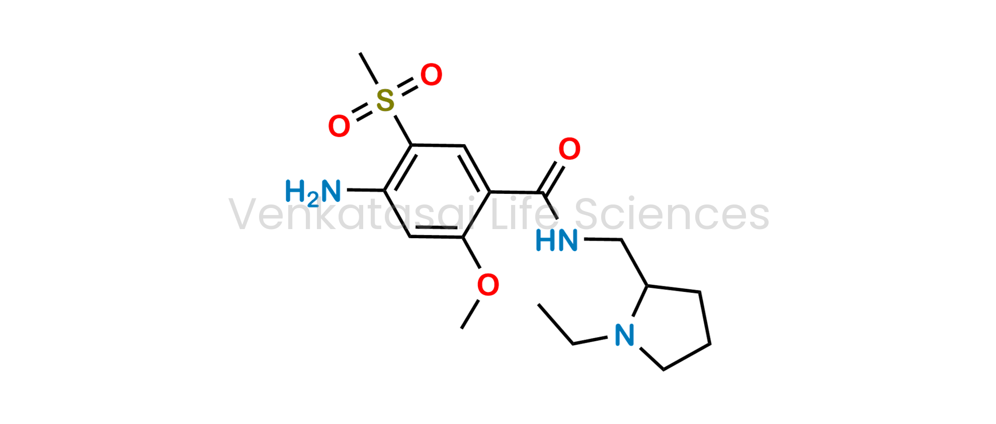 4-Amino-N-[[(2RS)-1-ethylpyrrolidin-2-yl]methyl]-2-methoxy-5-(methylsulfonyl)benzamide (as per EP)
