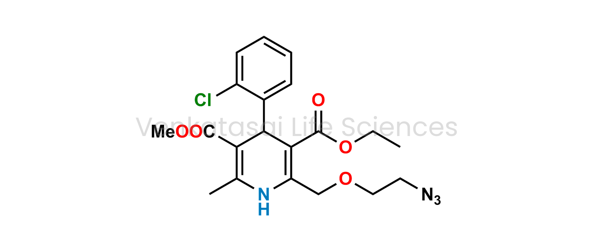 2-[(2-Azidoethoxy)methyl]-4-(2-chlorophenyl)-3-ethoxycarbonyl-5-methoxycarbonyl)-6-methyl-1,4-dihydropyridine; 2-[(2-Azidoethoxy)methyl]-4-(2-chlorophenyl)-1,4-dihydro-6-methyl-3,5-pyridinedicarboxylic Acid 3-Ethyl 5-Methyl Ester;