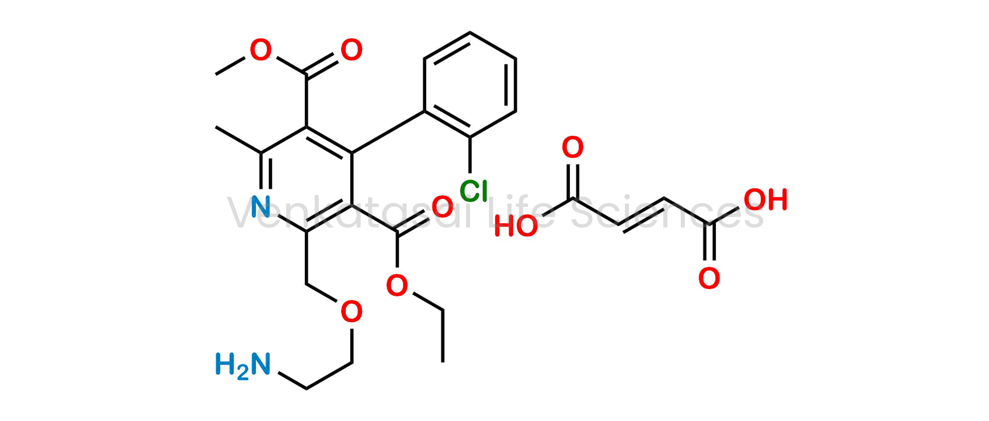 3-ethyl 5-methyl 2-((2-aminoethoxy)methyl)-4-(2-chlorophenyl)-6-methylpyridine-3,5-dicarboxylate fumarate