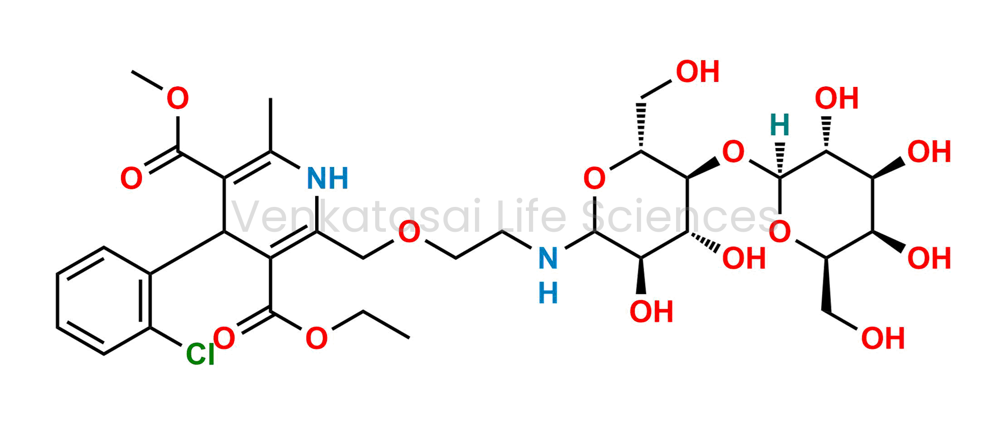2-[[2-[(4-O-?-D-Galactopyranosyl-D-glucopyranosyl)amino]ethoxy]methyl]-4-(2-chlorophenyl)-1,4-dihydro-6-methyl-3,5-pyridinedicarboxylic Acid 3-Ethyl 5-Methyl Ester