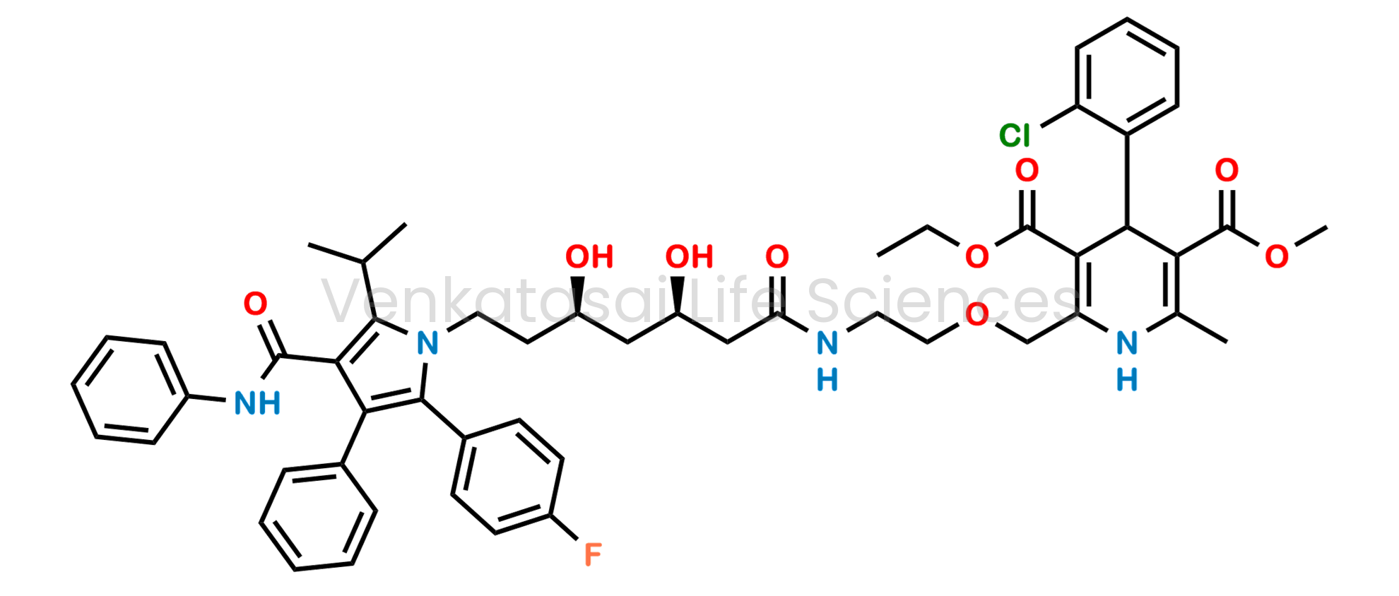 3-Ethyl 5-methyl 4-(2-chlorophenyl)-2-((2-((3R,5R)-7-(2-(4-fluorophenyl)-5-isopropyl-3-phenyl-4-(phenylcarbamoyl)-1H-pyrrol-1-yl)-3,5-dihydroxyheptanamido)ethoxy)methyl)-6-methyl-1,4-dihydropyridine-3,5-dicarboxylate