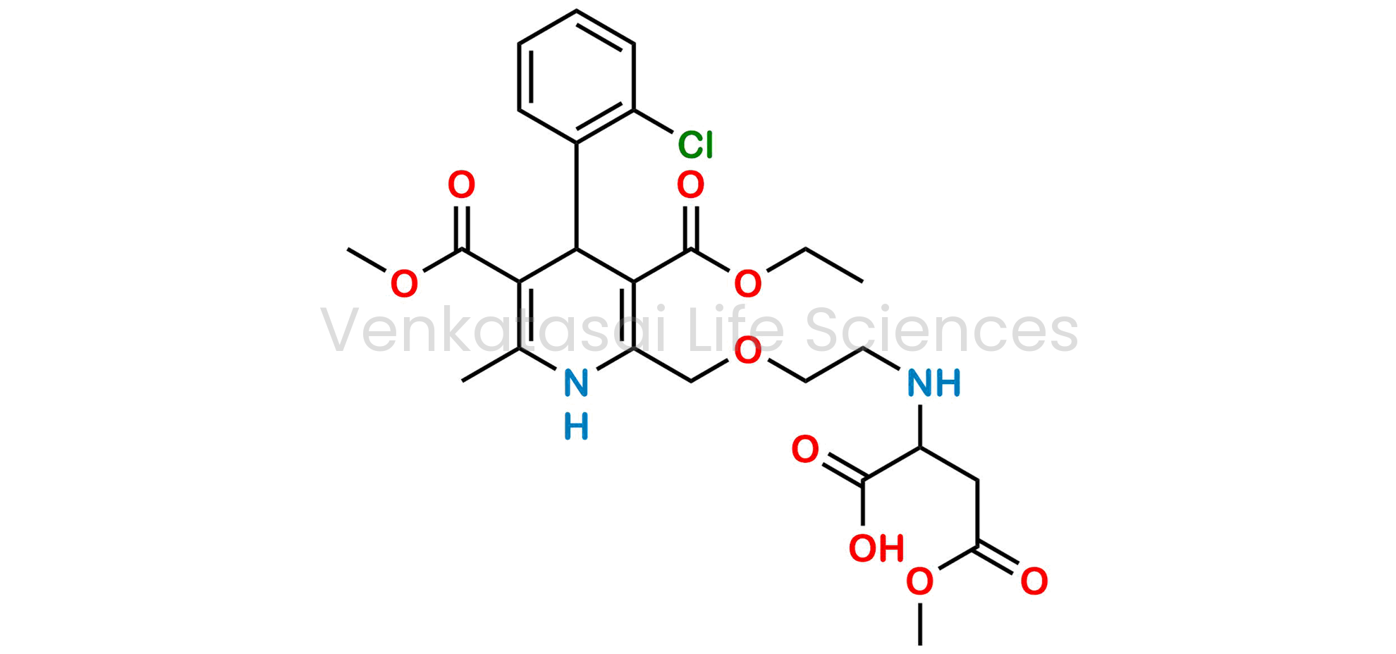 2-((2-((4-(2-chlorophenyl)-3-(ethoxycarbonyl)-5-(methoxycarbonyl)-6-methyl-1,4-dihydropyridin-2-yl)methoxy)ethyl)amino)-4-methoxy-4-oxobutanoic acid