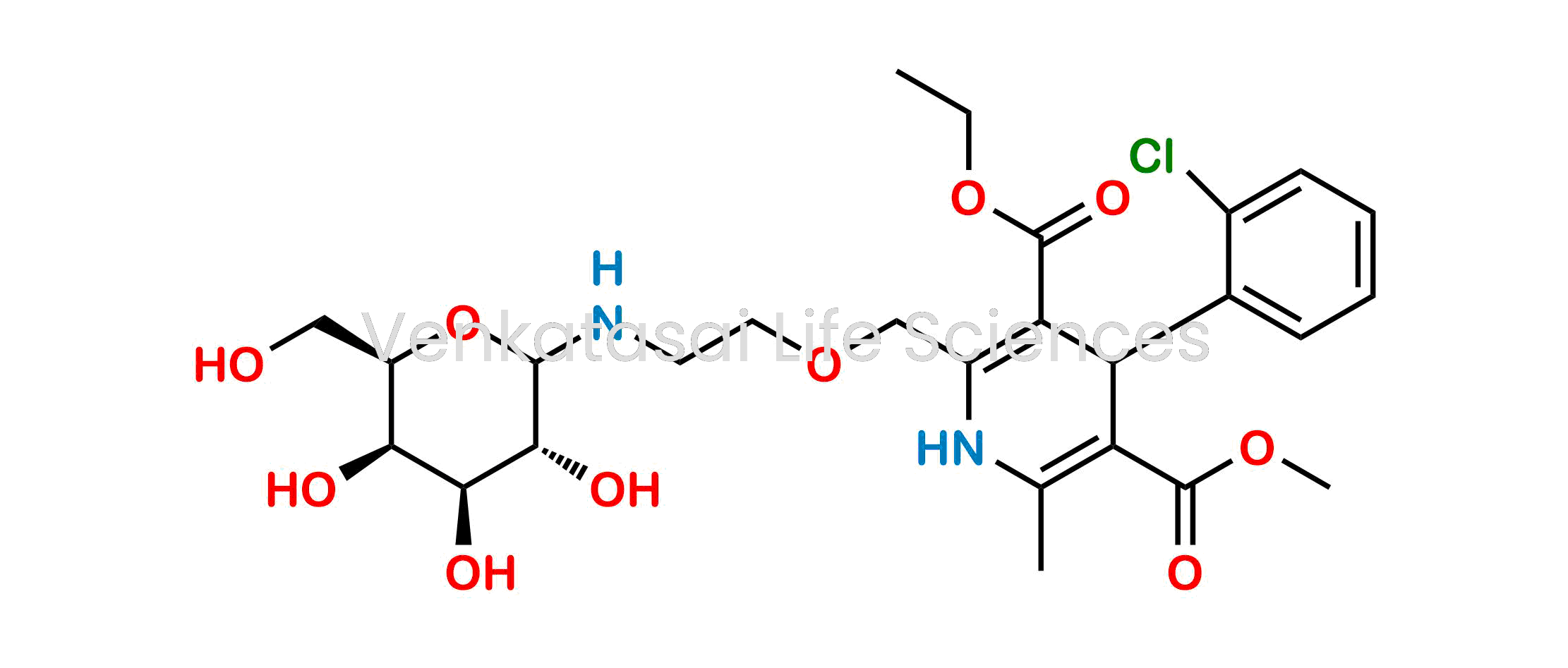 3-Ethyl 5-methyl 4-(2-chlorophenyl)-6-methyl-2-((2-(((3R,4S,5R,6R)-3,4,5-trihydroxy-6-(hydroxymethyl)tetrahydro-2H-pyran-2-yl)amino)ethoxy)methyl)-1,4-dihydropyridine-3,5-dicarboxylate