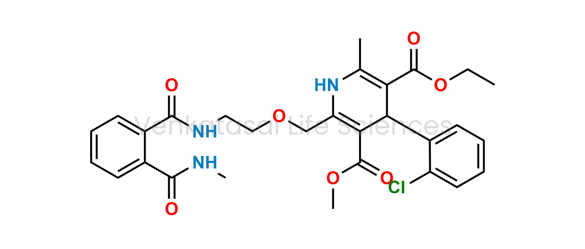 3-Ethyl 5-methyl 4-(2-chlorophenyl)-2-methyl-6-((2-(2-(methylcarbamoyl)benzamido)ethoxy)methyl)-1,4-dihydropyridine-3,5-dicarboxylate
