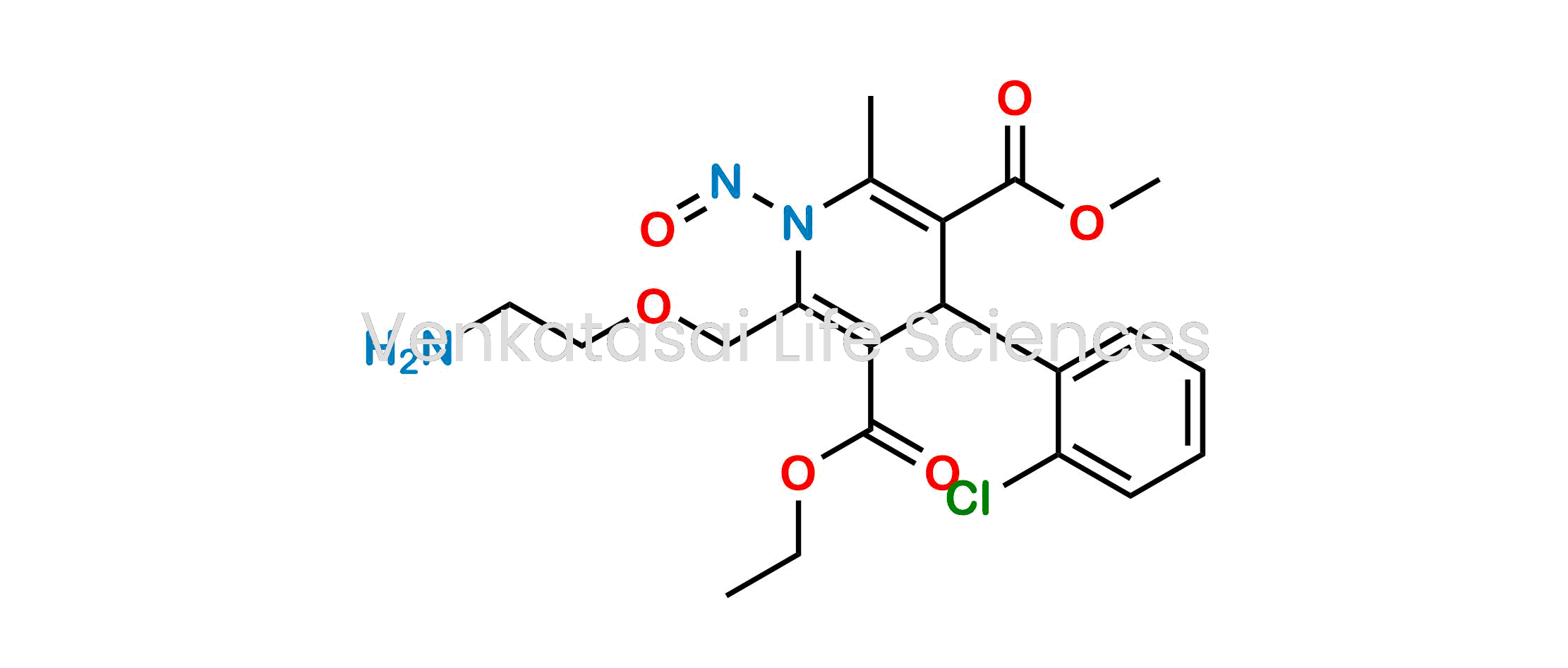3-ethyl 5-methyl 2-((2-aminoethoxy)methyl)-4-(2-chlorophenyl)-6-methyl-1-nitroso-1,4-dihydropyridine-3,5-dicarboxylate