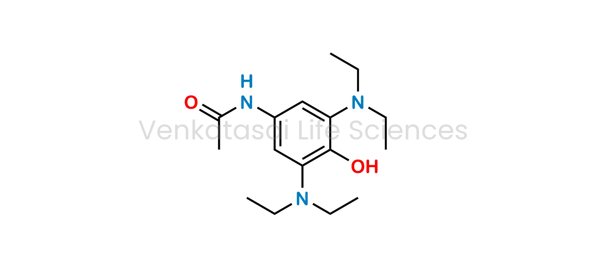 N-(3,5-bis(diethylamino)-4-hydroxyphenyl)acetamide ; ?,??-Bis(diethylamino)-4?-hydroxy-3?,5?-acetoxylidide
