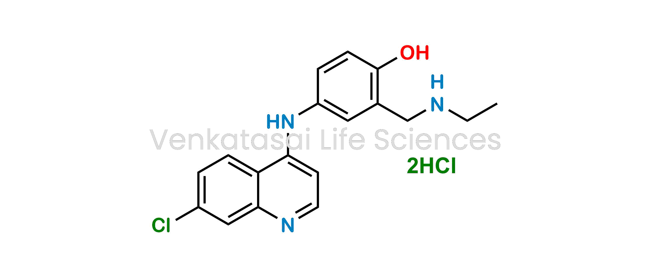 4-[(7-Chloro-4-quinolinyl)amino]-2-[(ethylamino)methyl]phenol Dihydrochloride ; 4-(7-Chloro-4-quinolylamino)-?-ethylamino-o-cresol Dihydrochloride