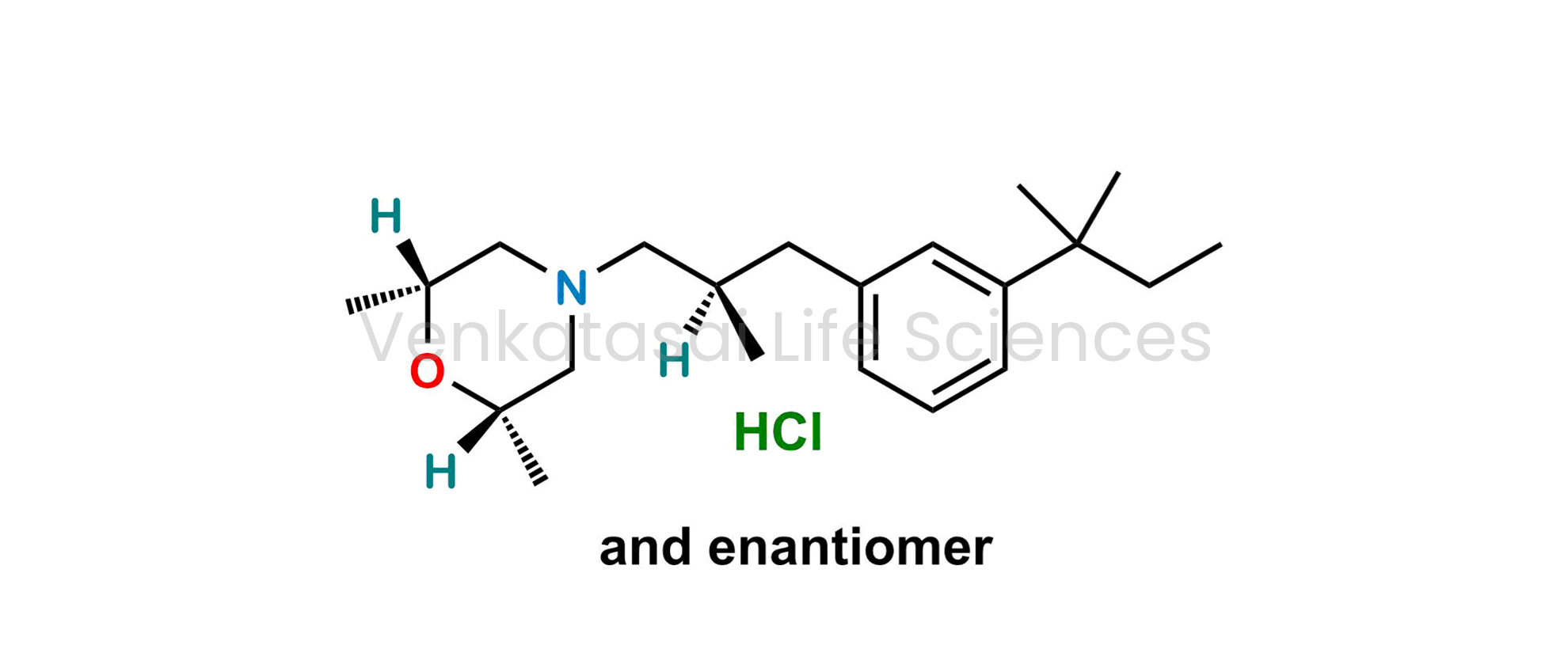 (2RS,6SR)-2,6-Dimethyl-4-[(2RS)-(2-methyl-3-(3-tert-pentylphenyl)propyl)] morpholine HCl