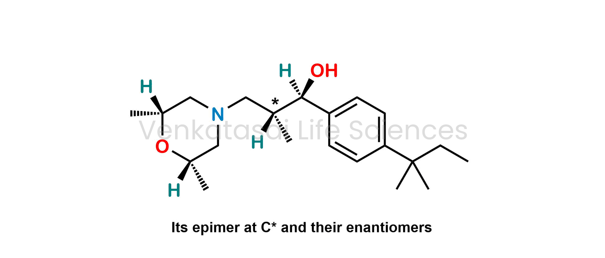 mixture of (1RS,2RS)-3-[(2RS,6SR)-2,6-dimethylmorpholin-4-yl]-2-methyl-1-[4-(2-methylbutan-2-yl)phenyl]propan-1-ol and (1RS,2SR)-3-[(2RS,6SR)-2,6-dimethylmorpholin-4-yl]-2-methyl-1-[4-(2-methylbutan-2-yl)phenyl]propan-1-ol,