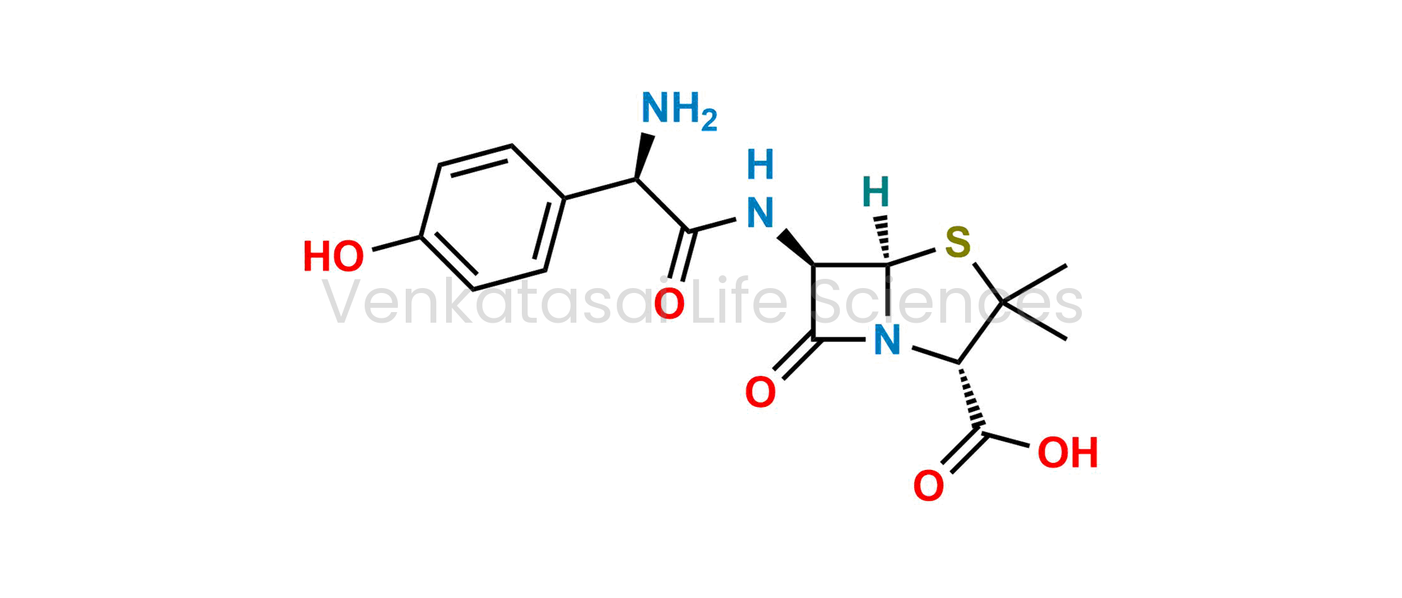 (2S,5R,6R)-6-[[(2R)-2-Amino-2-(4-hydroxyphenyl)acetyl]amino]-3,3-dimethyl-7-oxo-4-thia-1-azabicyclo[3.2.0]heptane-2-carboxylic acid  (as per EP):  (2S,5R,6R)-6-[(R)-(?)-2-Amino-2-(p-hydroxyphenyl)acetamido]-3,3-dimethyl-7-oxo-4-thia-1-azabicyclo[3.2.0]hep