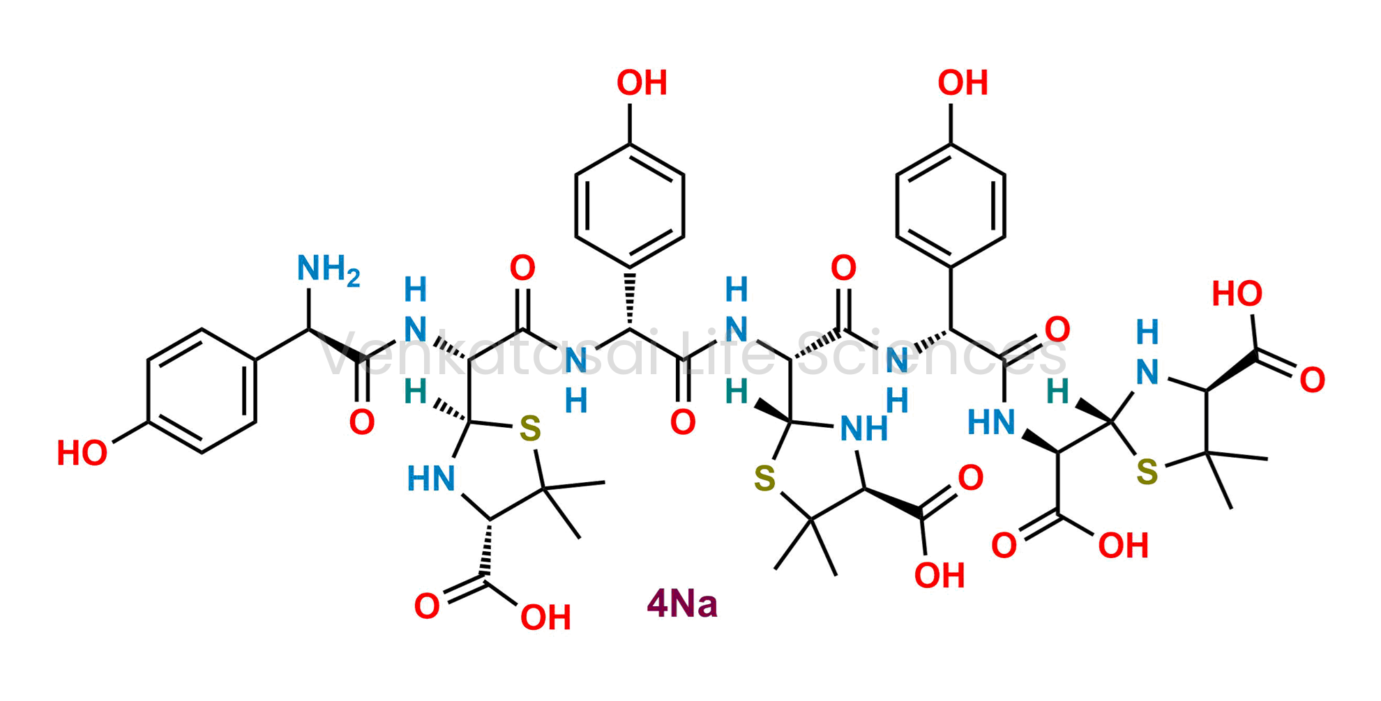 sodium (2R,2'R,2''R,4S,4'S,4''S)-2,2',2''-((1R,4R,7R,10R,13R,16R)-16-amino-1-carboxylato-4,10,16-tris(4-hydroxyphenyl)-3,6,9,12,15-pentaoxo-2,5,8,11,14-pentaazahexadecane-1,7,13-triyl)tris(5,5-dimethylthiazolidine-4-carboxylate)
